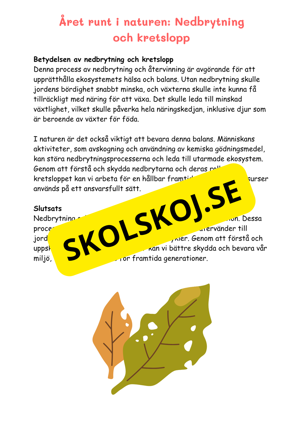 Naturens mosaik - Växter och djur i naturen