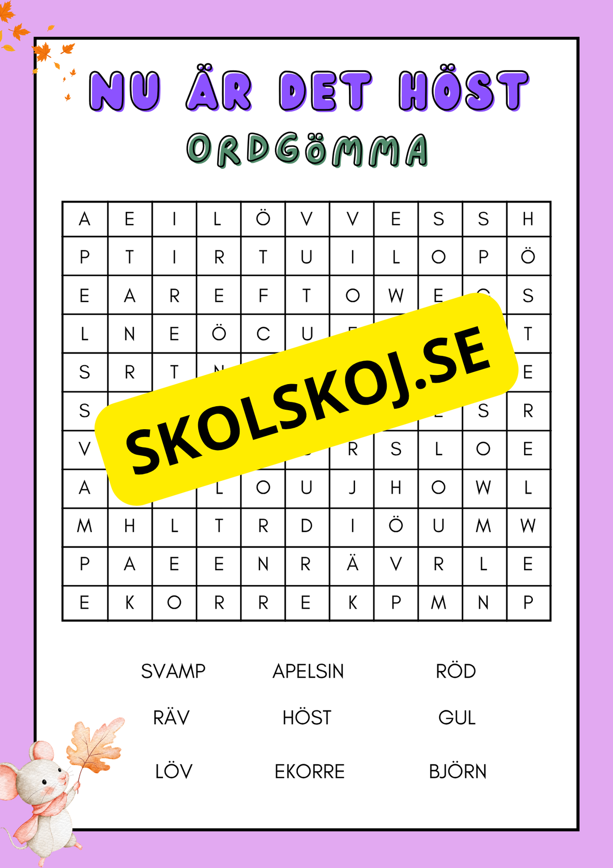 Nu är det höst - Häfte