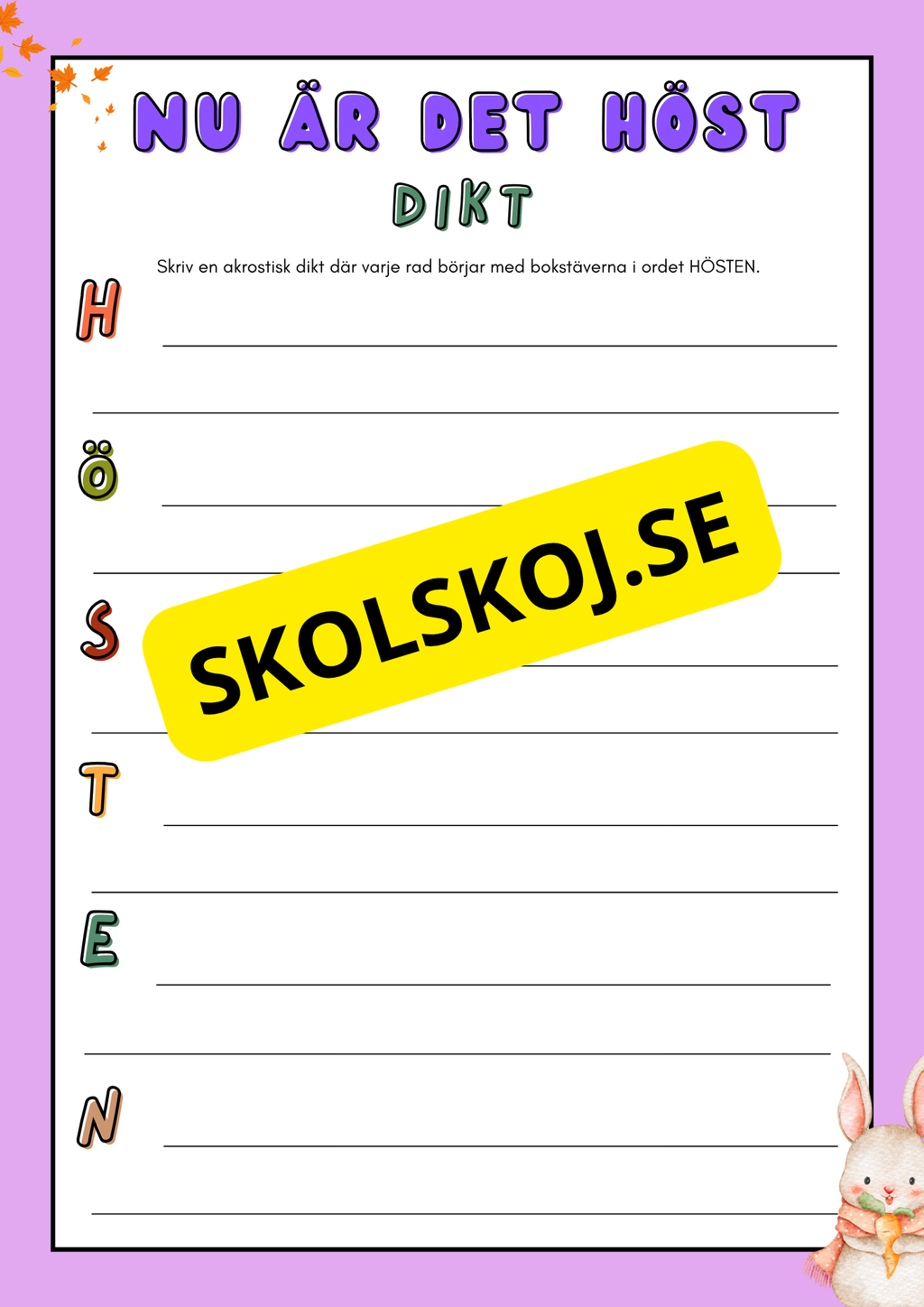 Nu är det höst - Häfte