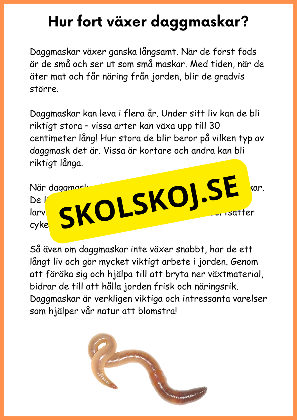 Om daggmasken - Åk 4 - 6