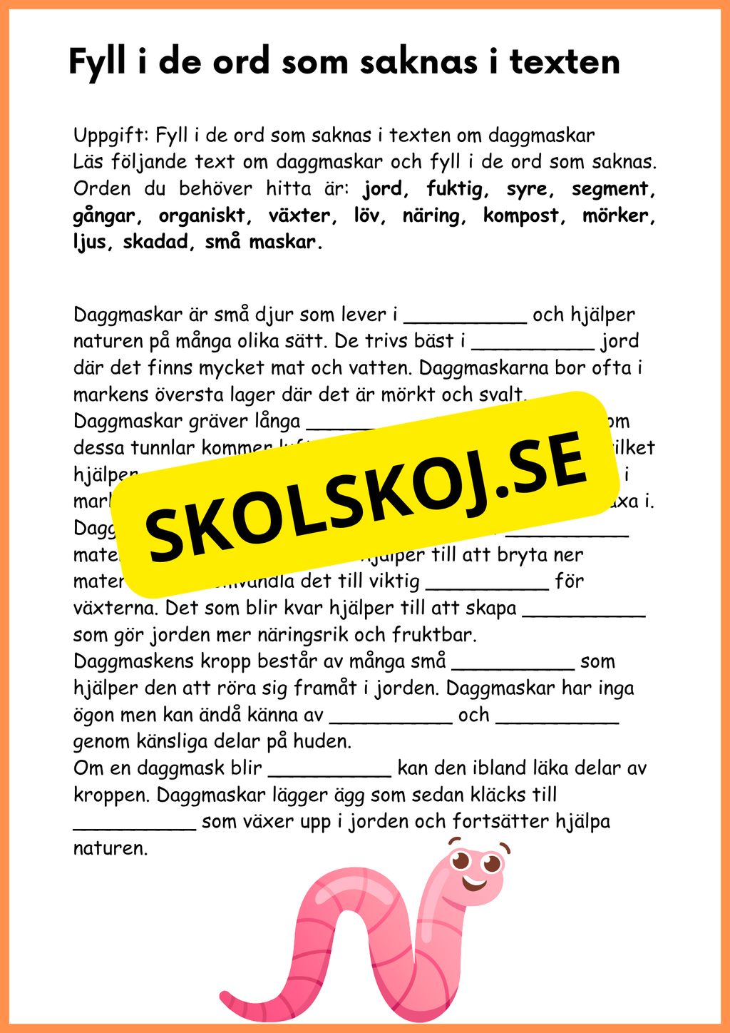 Om daggmasken - Åk 4 - 6