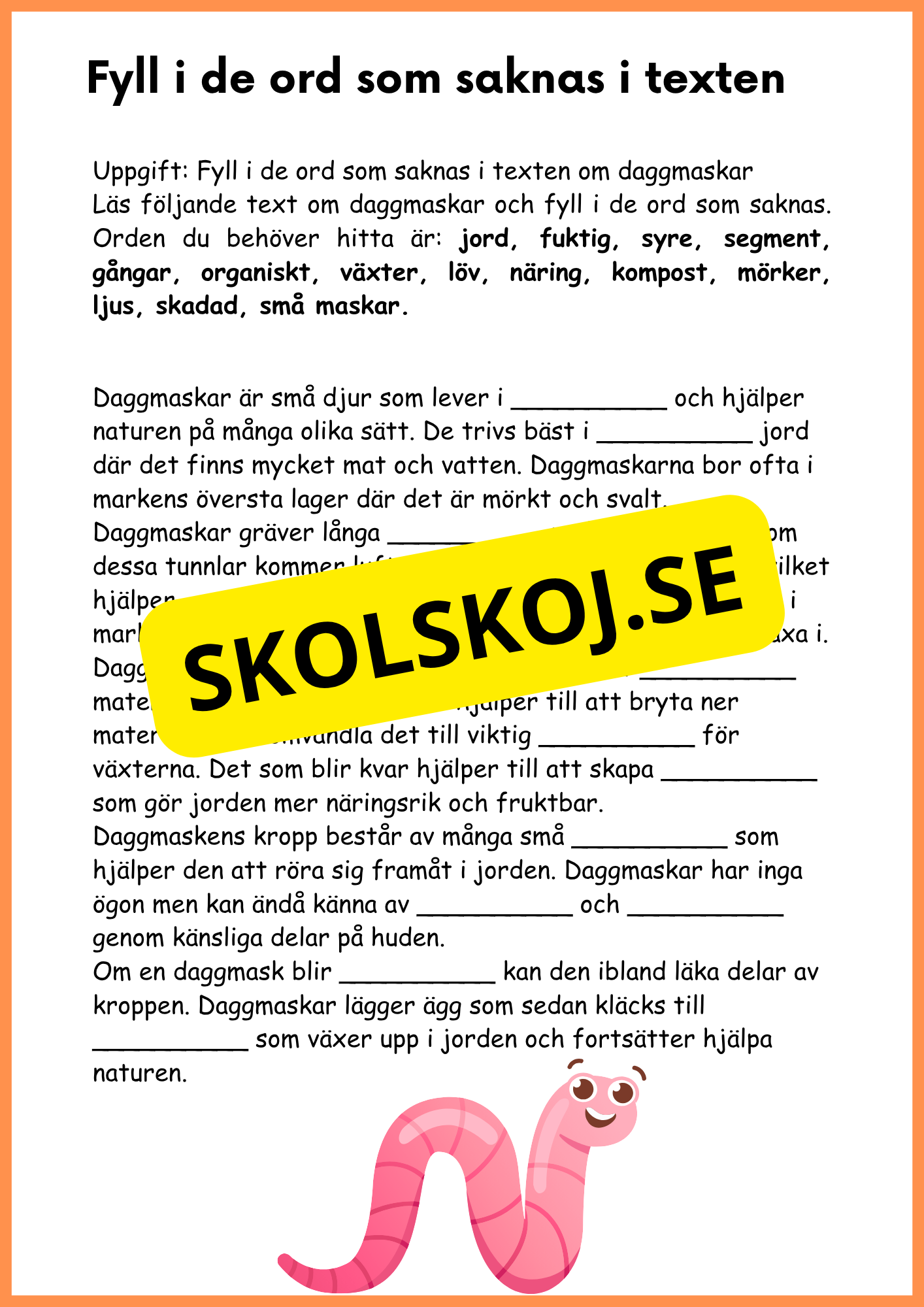 Om daggmasken - Åk 4 - 6