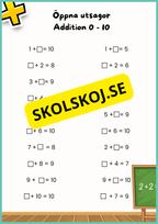 Öppna utsagor - Addition och subtraktion 0 - 20