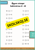 Öppna utsagor - Addition och subtraktion 0 - 20