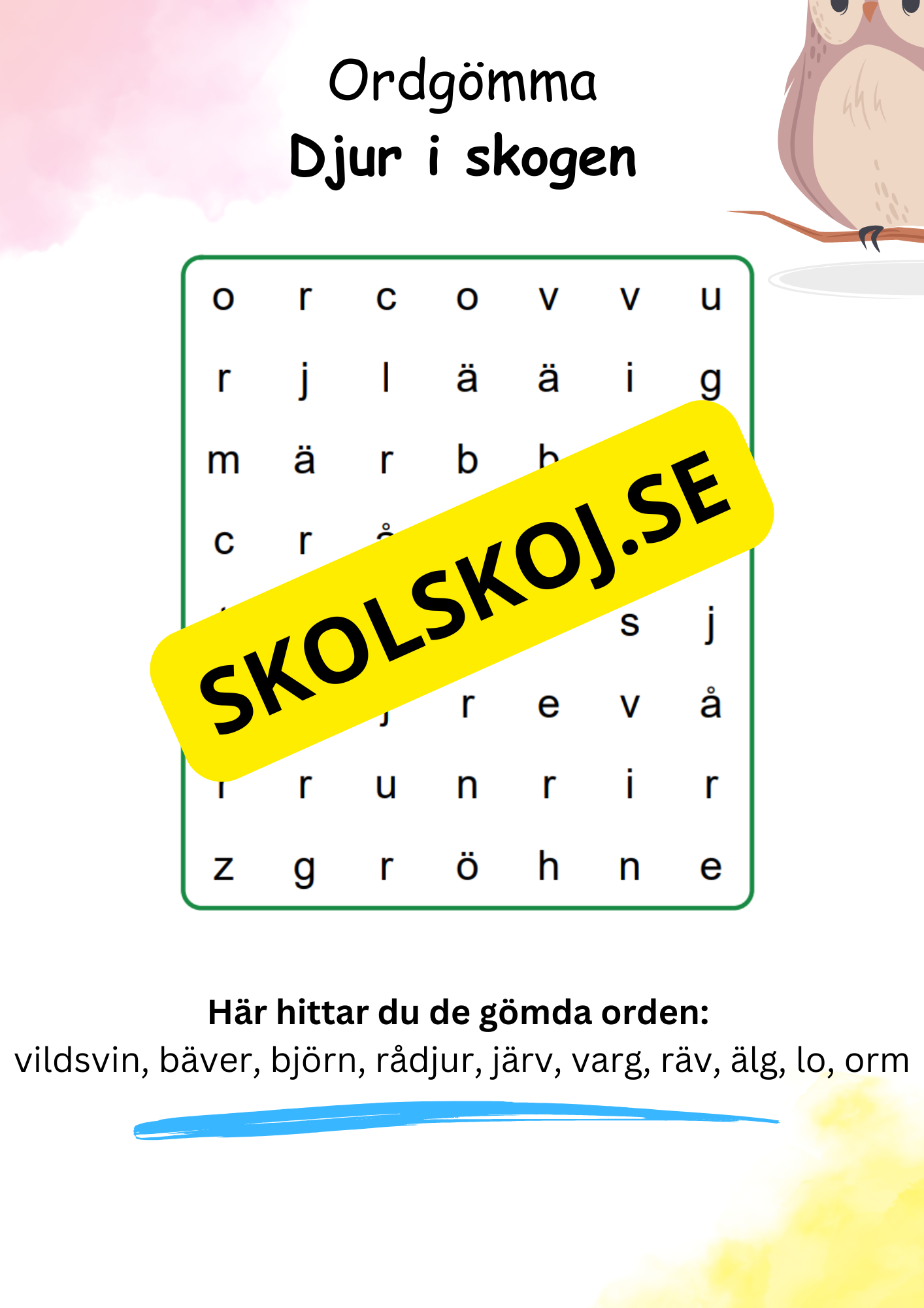 Ordgömmor - 10 olika teman