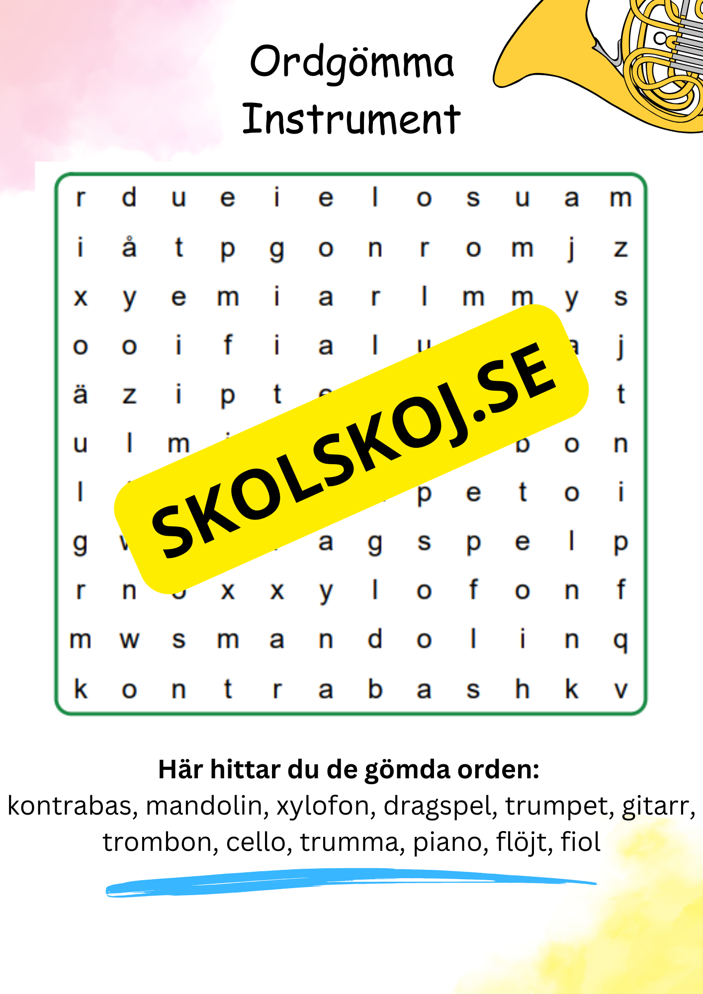Ordgömmor - 10 olika teman
