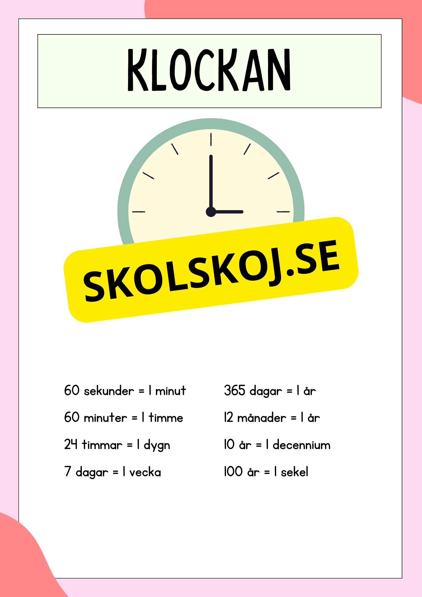 Öva analog klockan