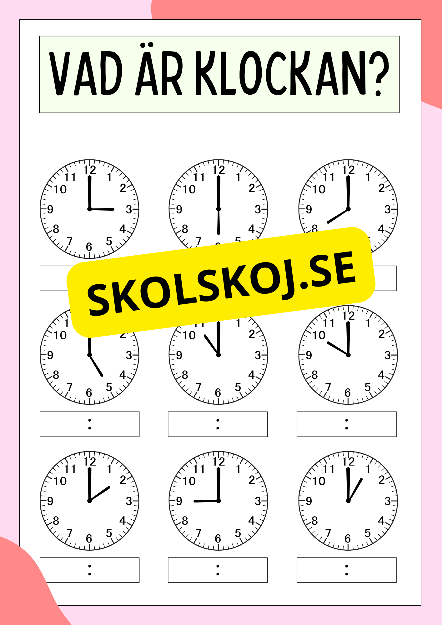 Öva analog klockan