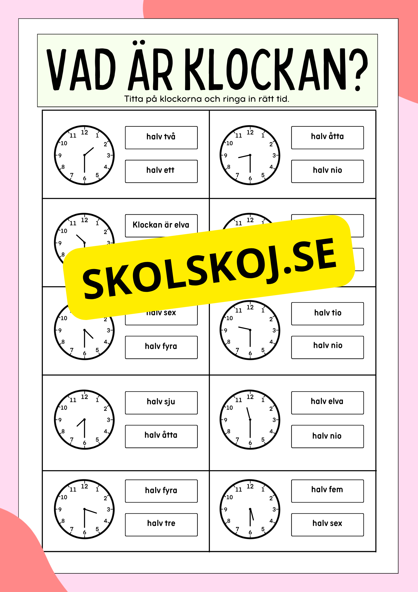 Öva analog klockan