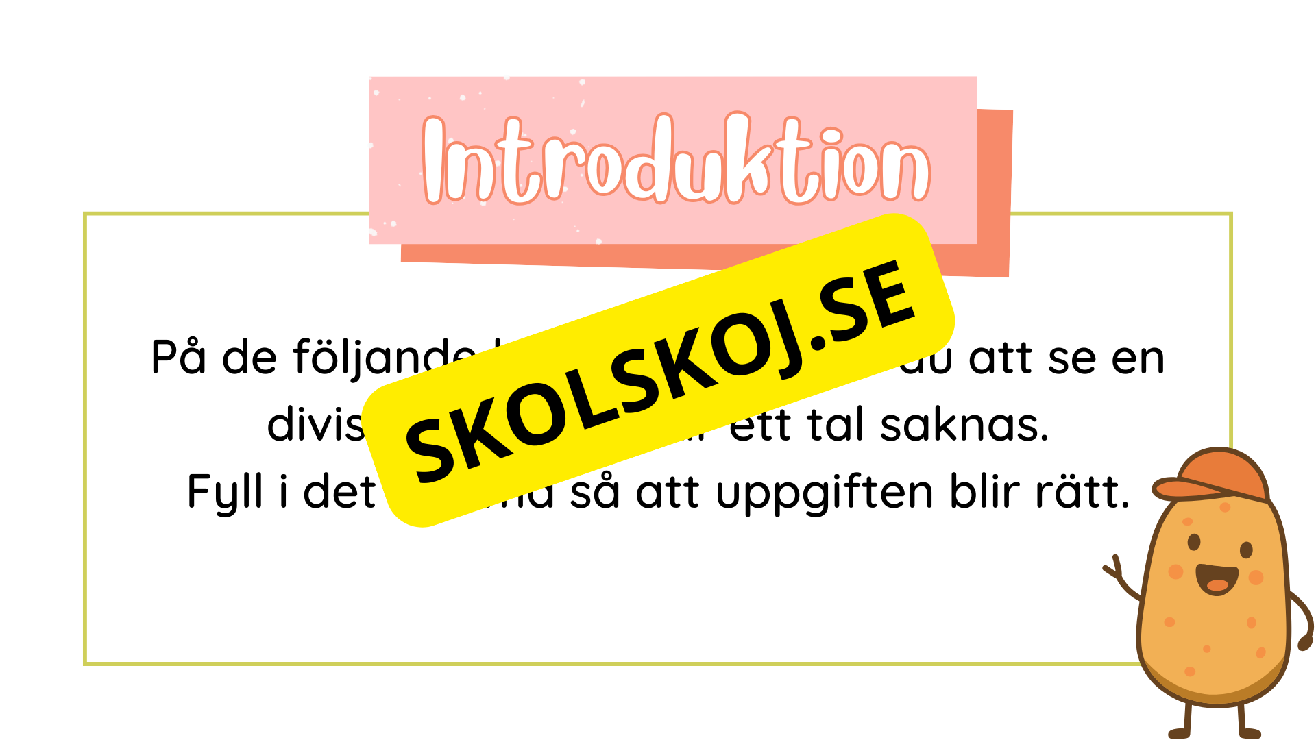 Öva division - Vilket tal saknas