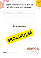 Öva på att skriva bokstäver ord och meningar