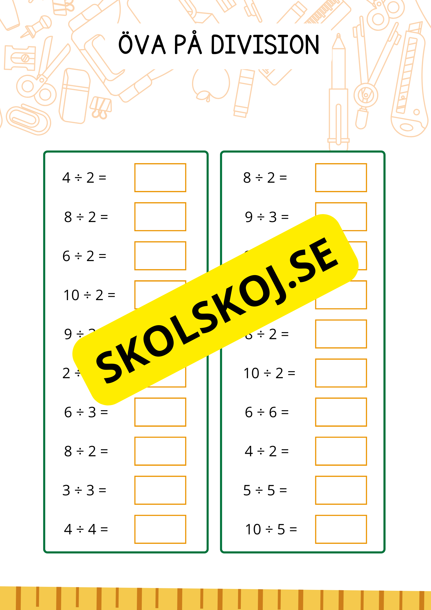 Öva på division 0 - 10