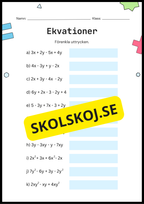 Öva på ekvationer 7 - 9