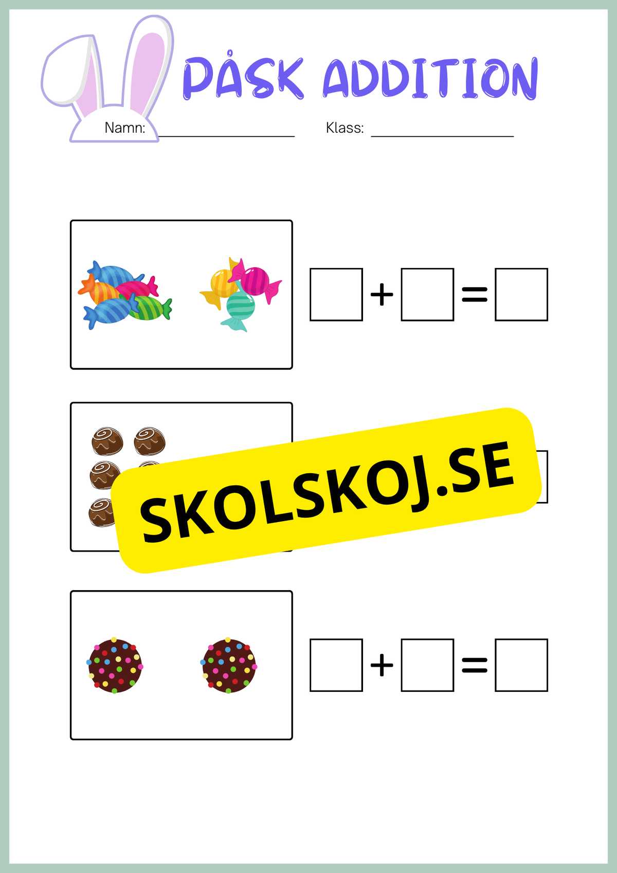Påsk matematik - Blandade uppgifter