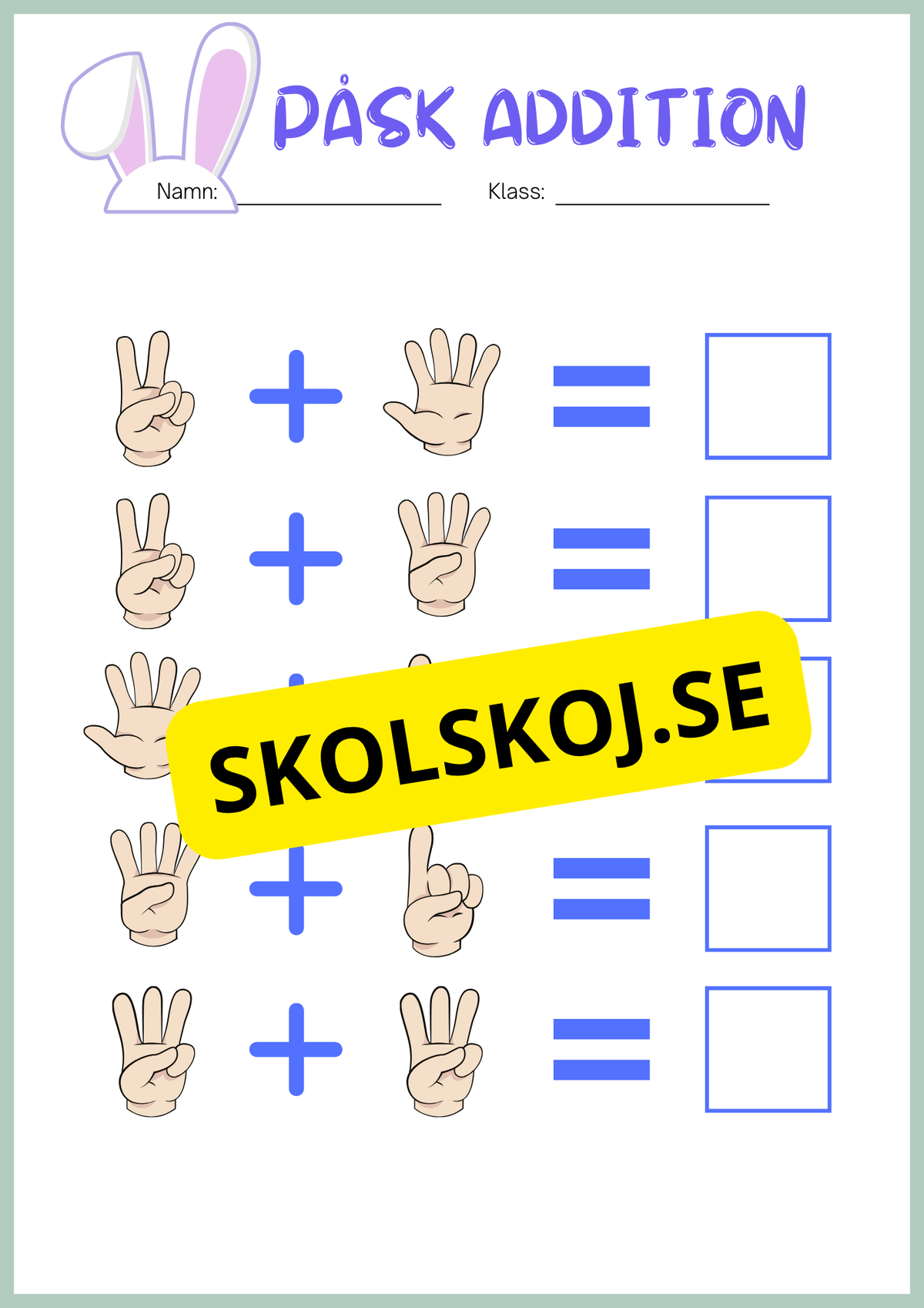 Påsk matematik - Blandade uppgifter
