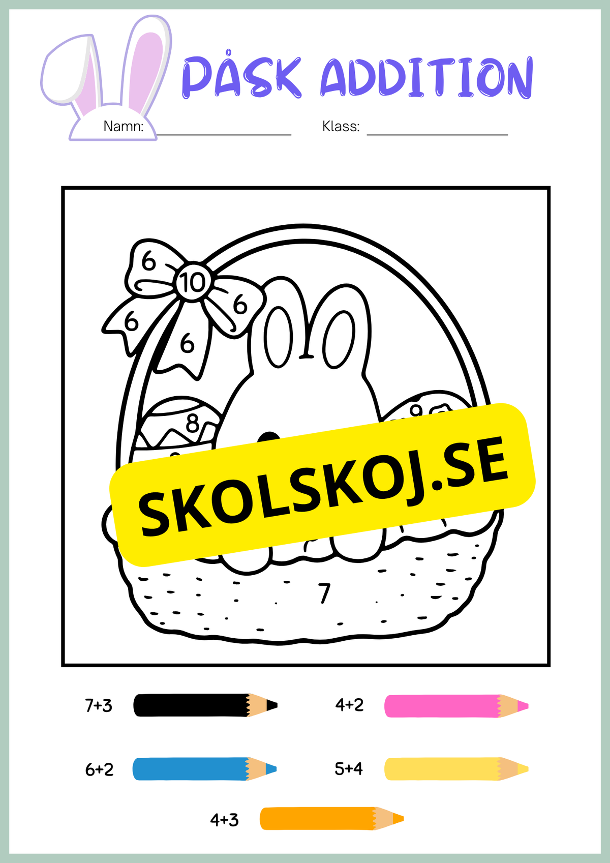 Påsk matematik - Blandade uppgifter