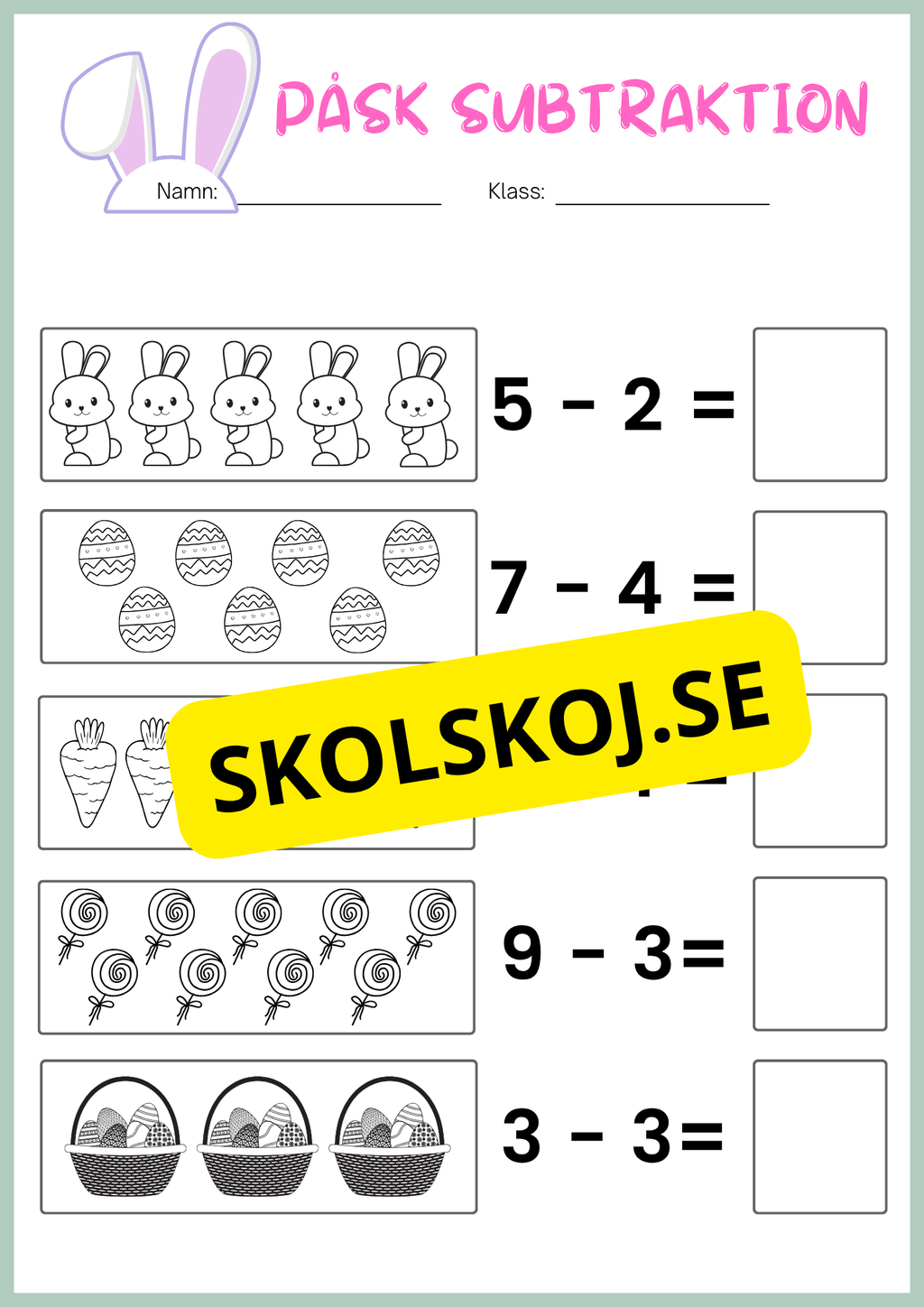 Påsk matematik - Blandade uppgifter