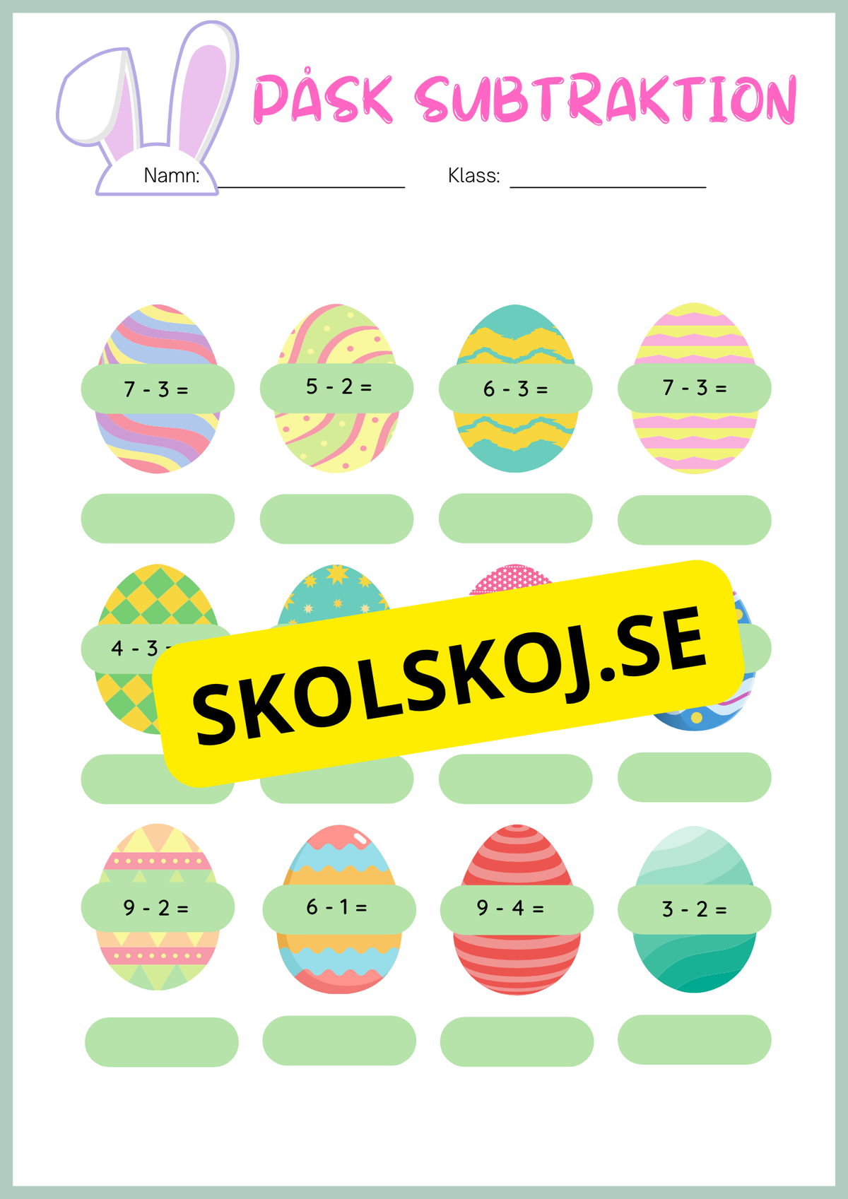 Påsk matematik - Blandade uppgifter