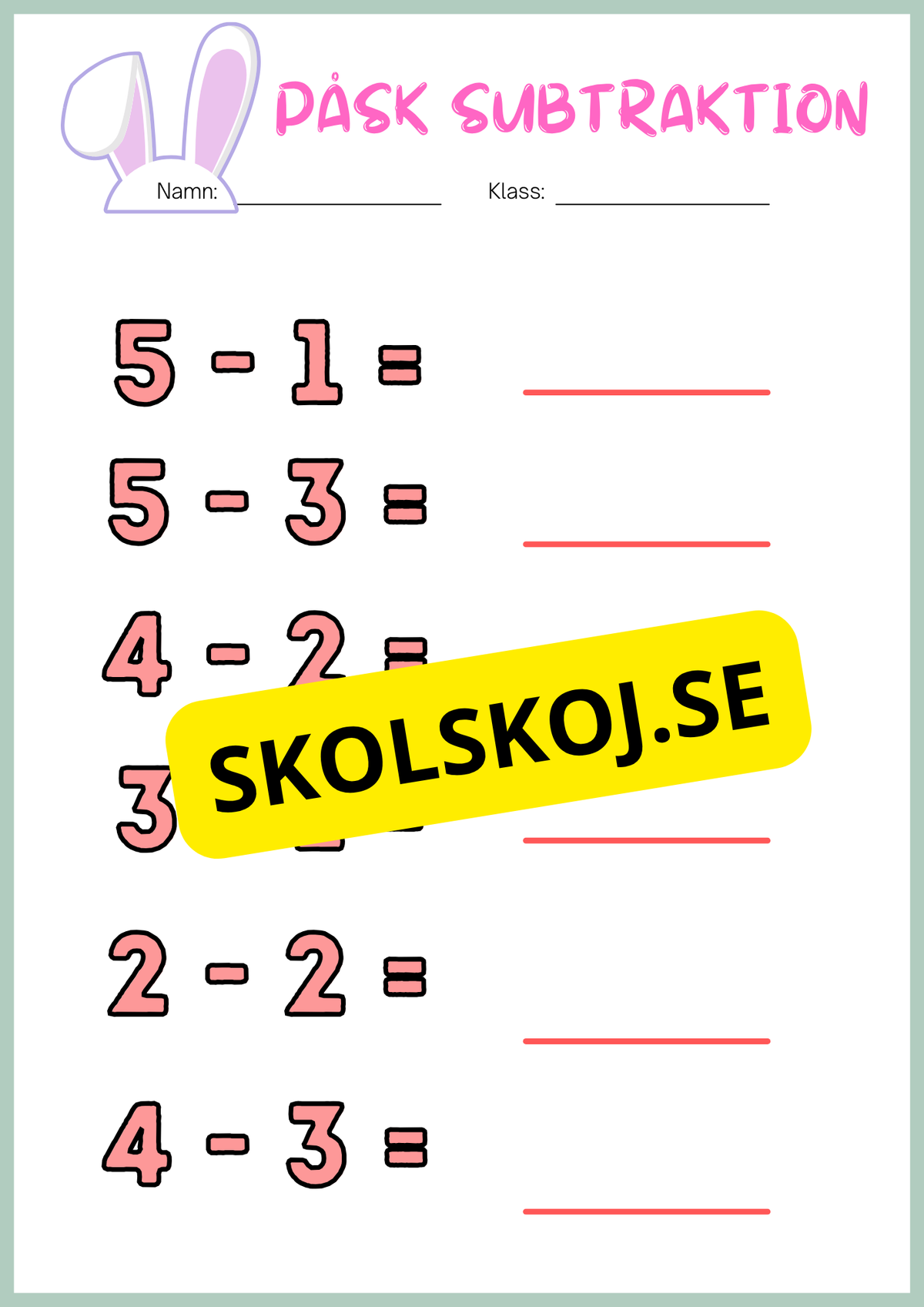 Påsk matematik - Blandade uppgifter