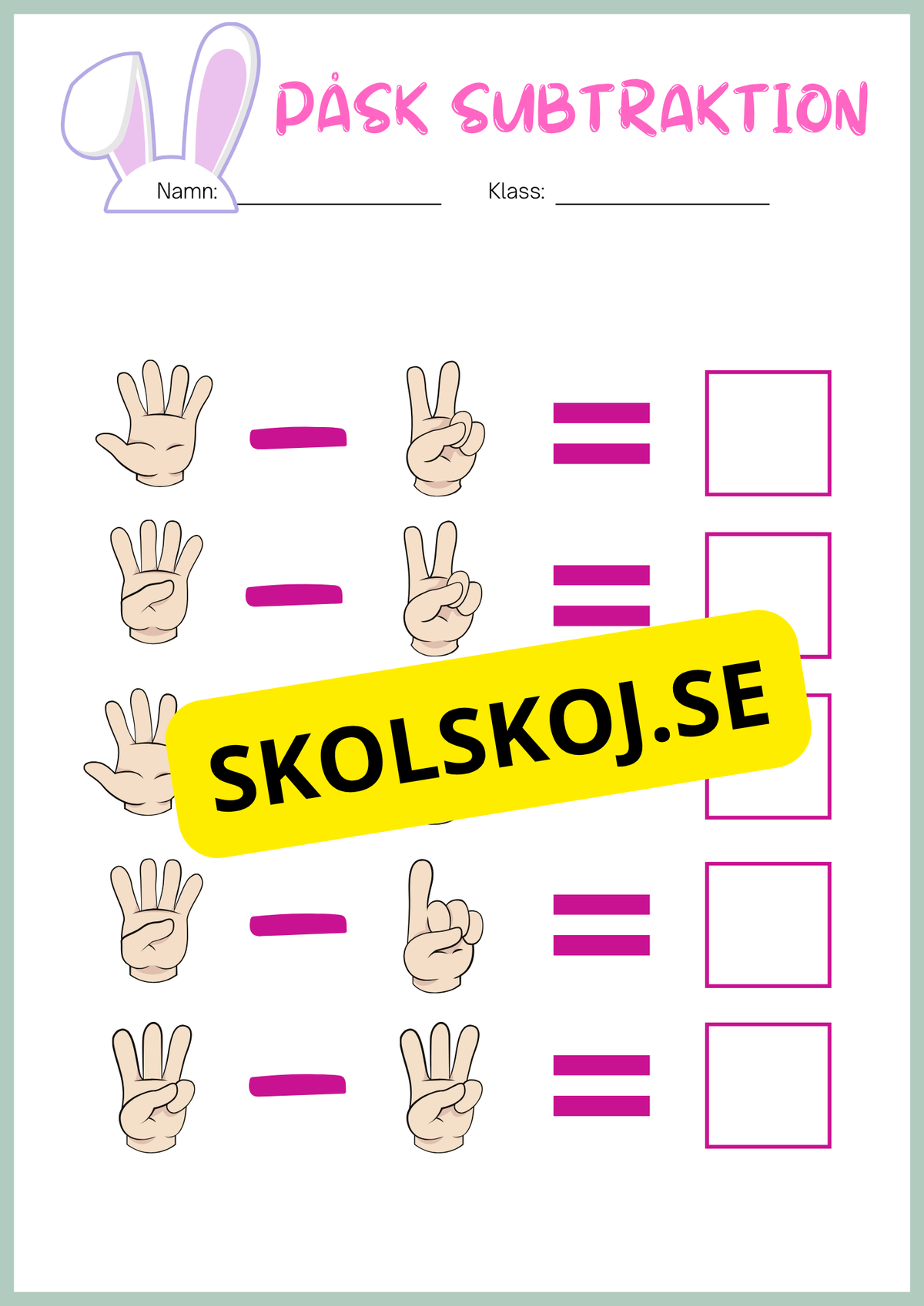 Påsk matematik - Blandade uppgifter