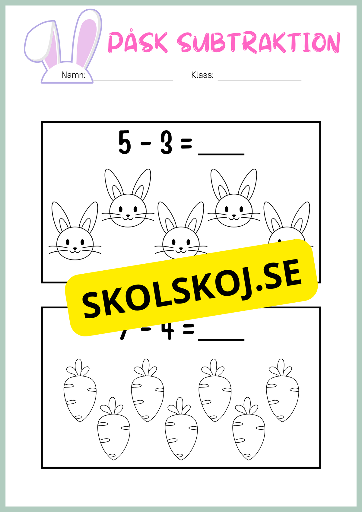 Påsk matematik - Blandade uppgifter