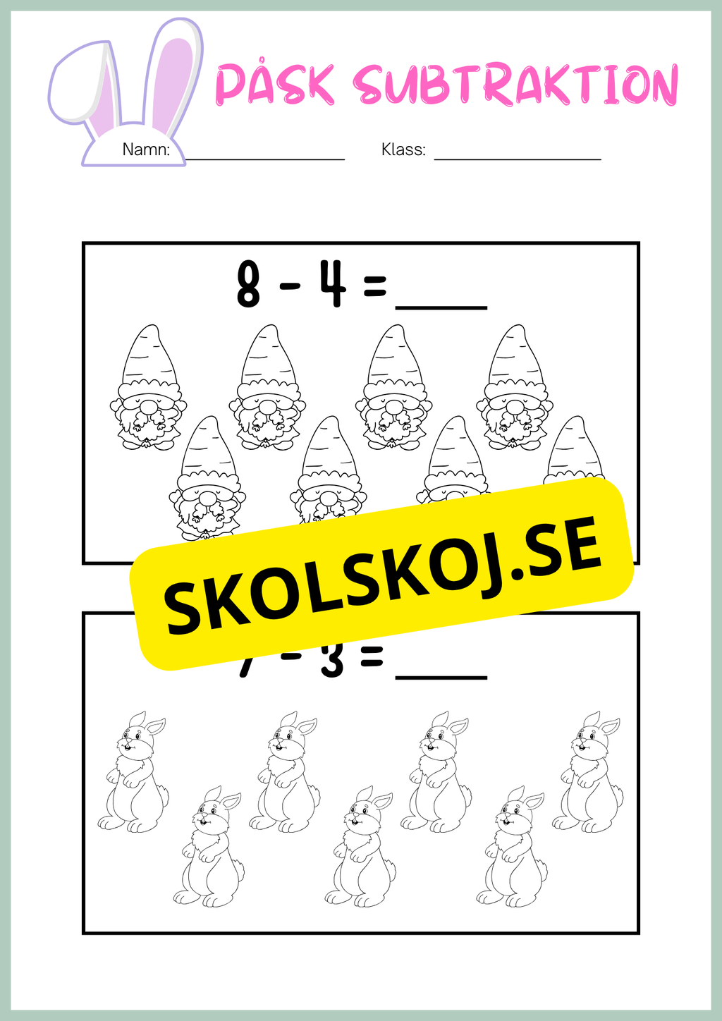 Påsk matematik - Blandade uppgifter