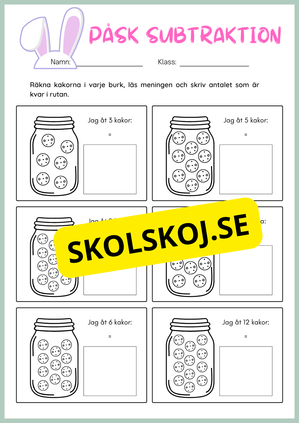 Påsk matematik - Blandade uppgifter