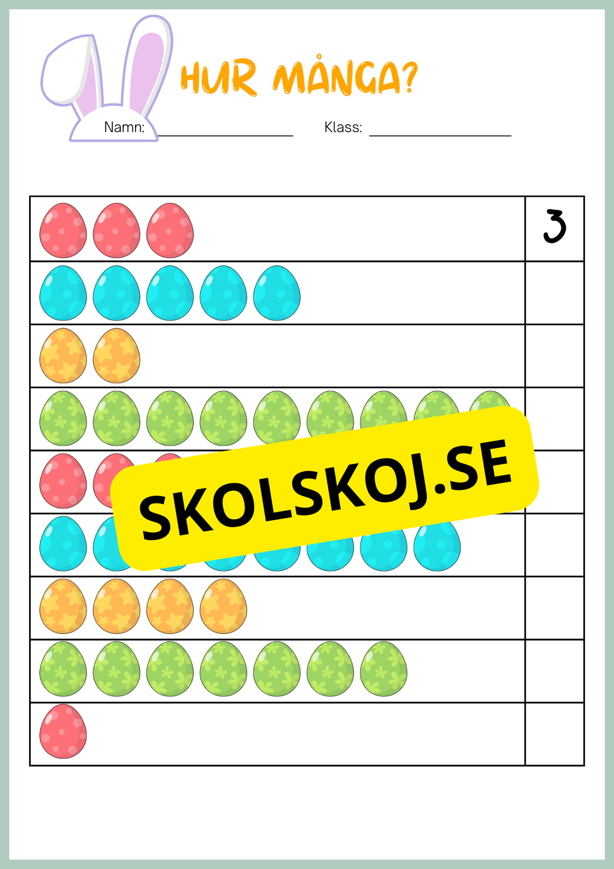 Påsk matematik - Blandade uppgifter