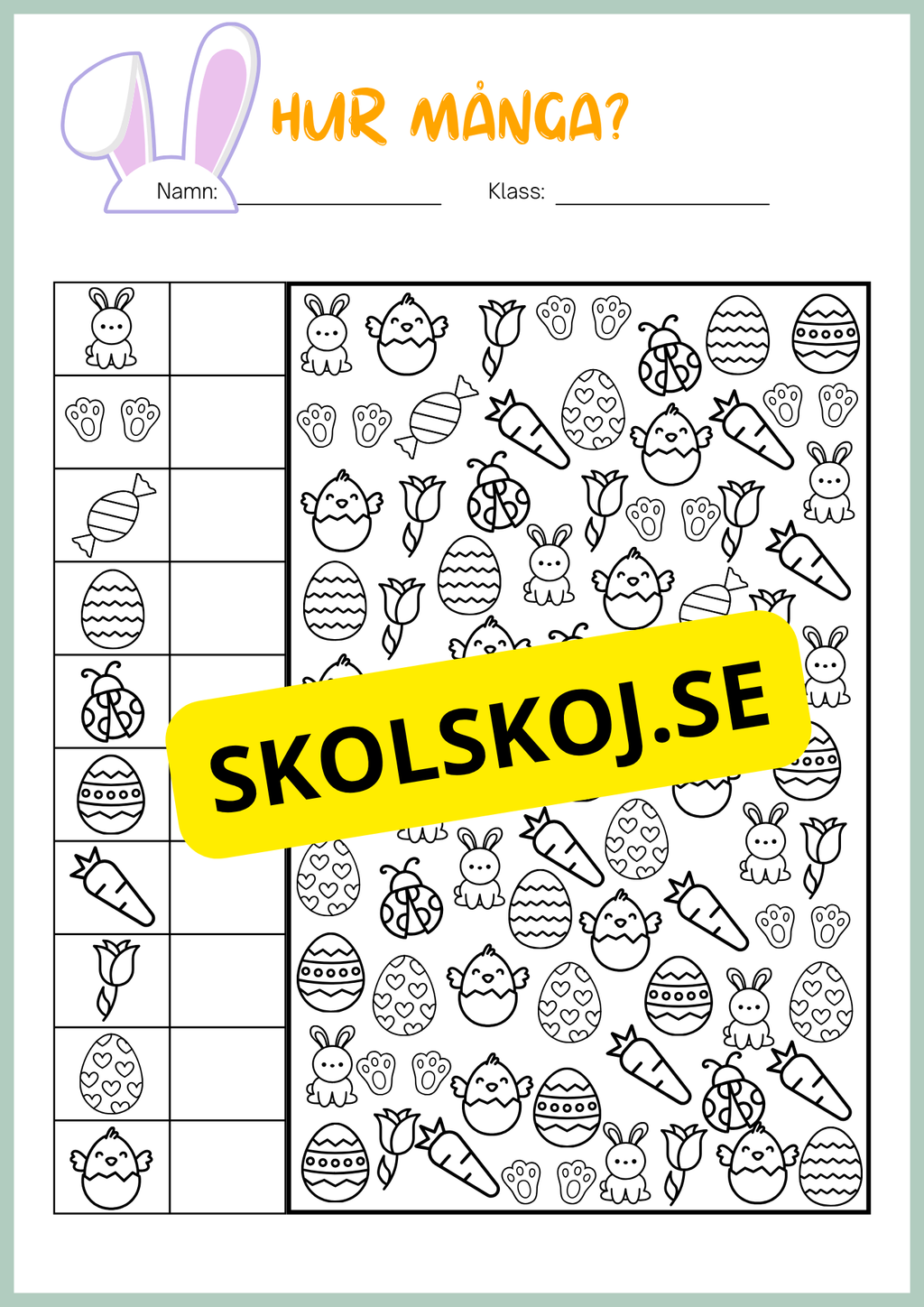 Påsk matematik - Blandade uppgifter
