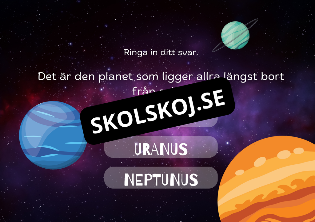 Planeter i vårt solsystem fakta + frågor (18 sidor)