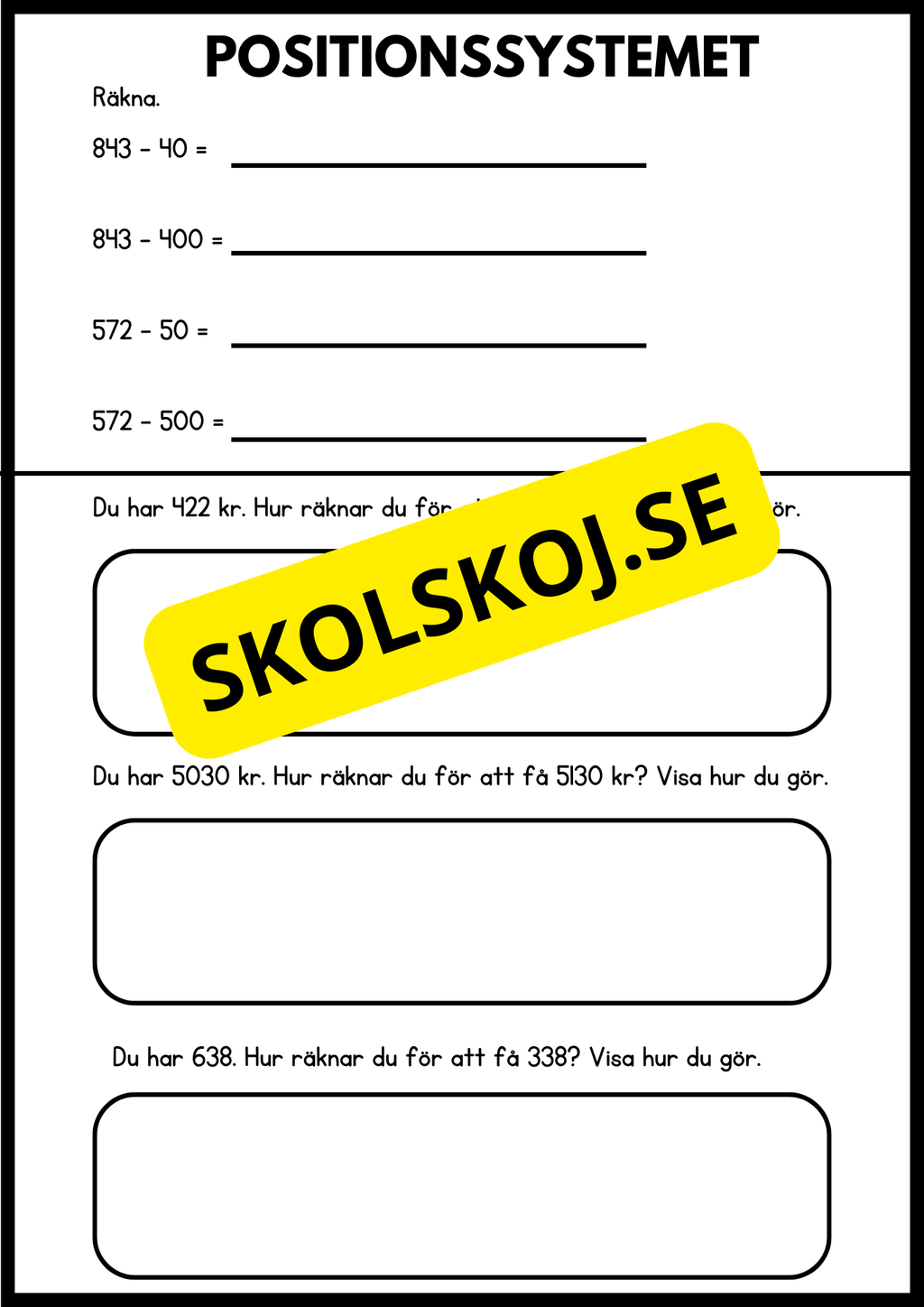 Positionssystemet - Taluppfattning - Årskurs 4 - 6