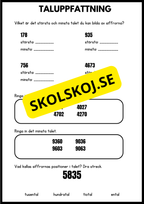 Positionssystemet - Taluppfattning - Årskurs 4 - 6