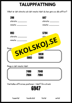 Positionssystemet - Taluppfattning - Årskurs 4 - 6