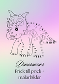 Prick till prick + målarbilder - Dinosaurier