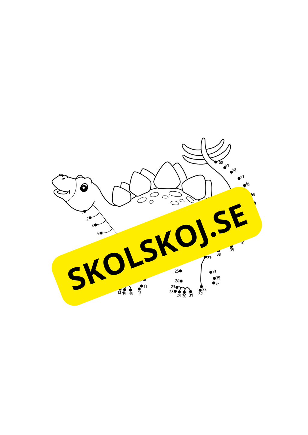 Prick till prick + målarbilder - Dinosaurier