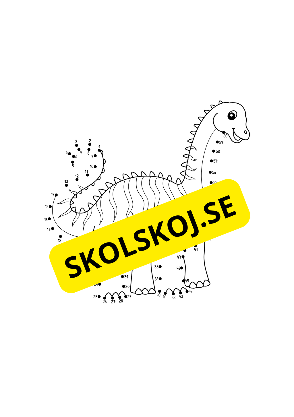 Prick till prick + målarbilder - Dinosaurier