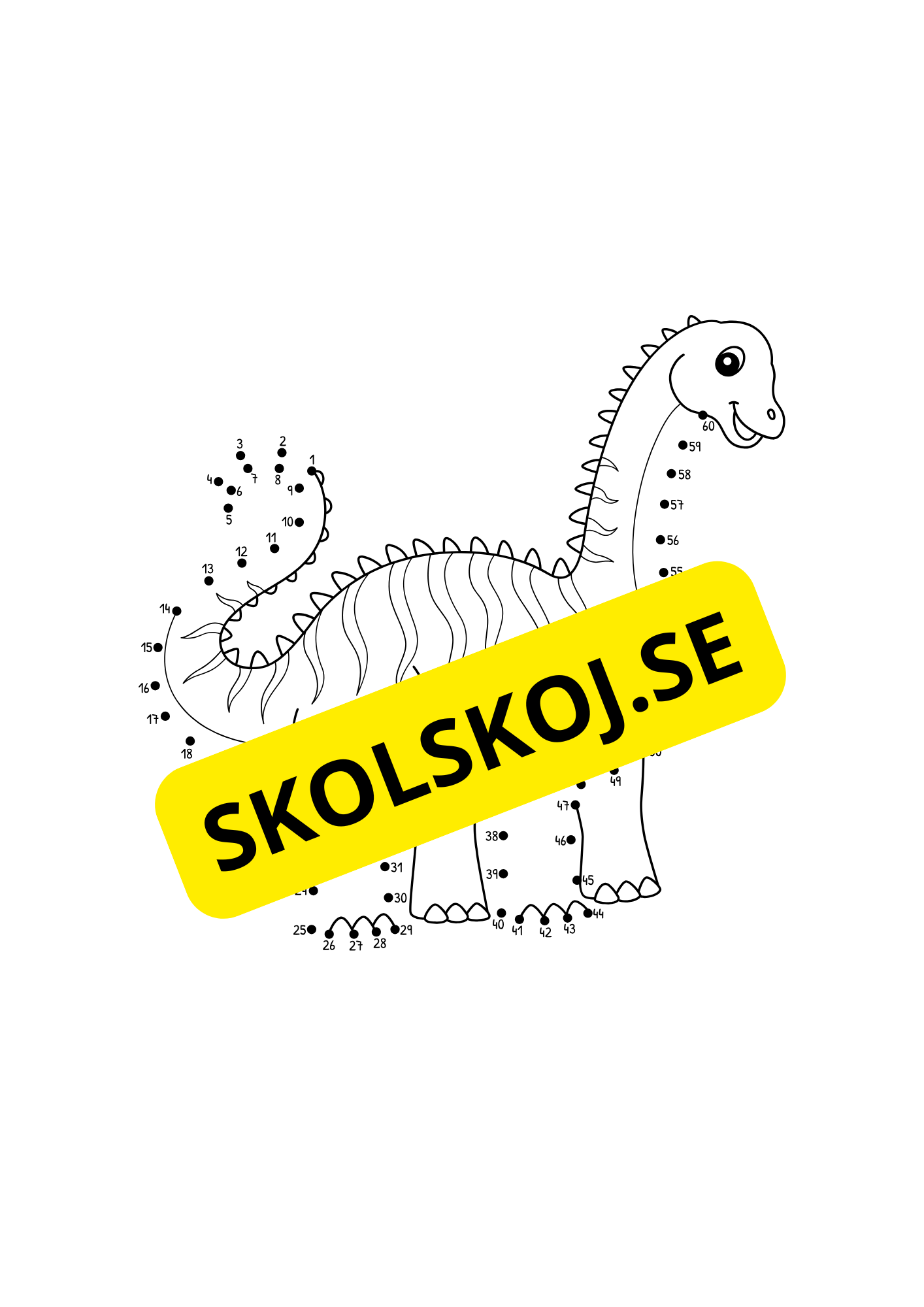 Prick till prick + målarbilder - Dinosaurier