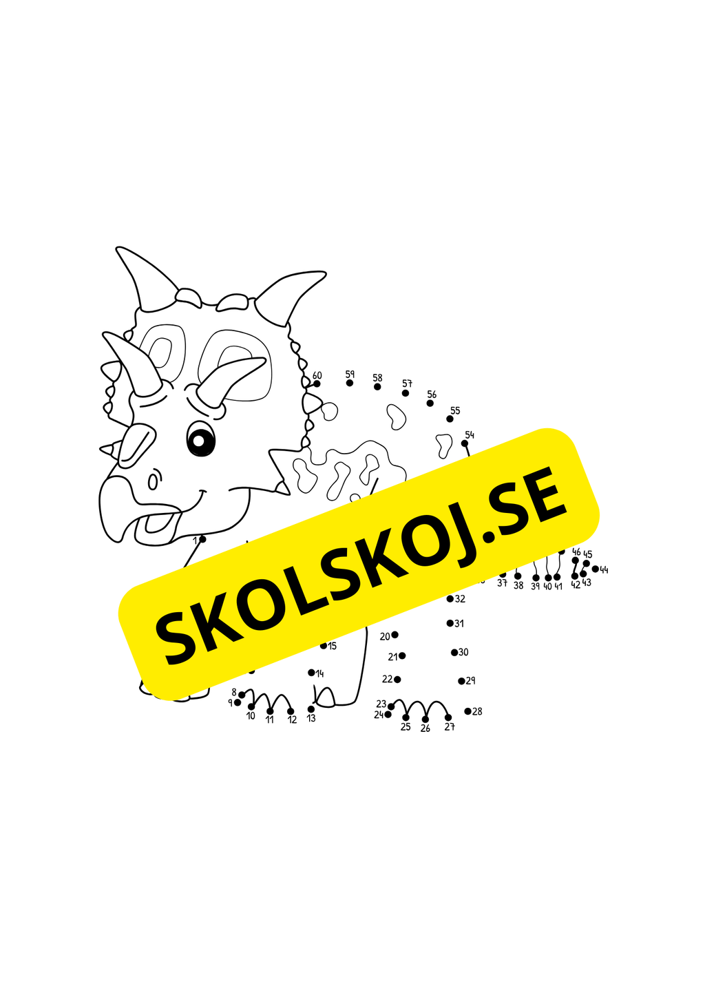 Prick till prick + målarbilder - Dinosaurier