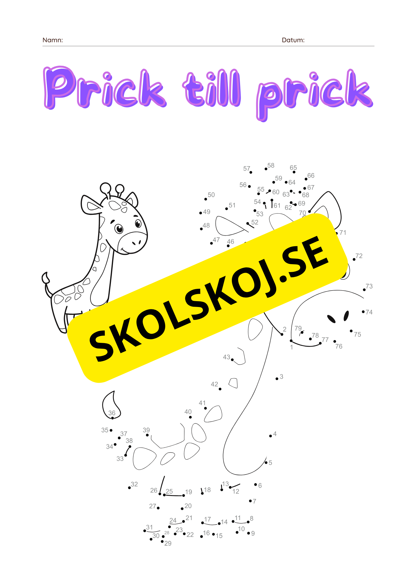 Prick till prick bilder