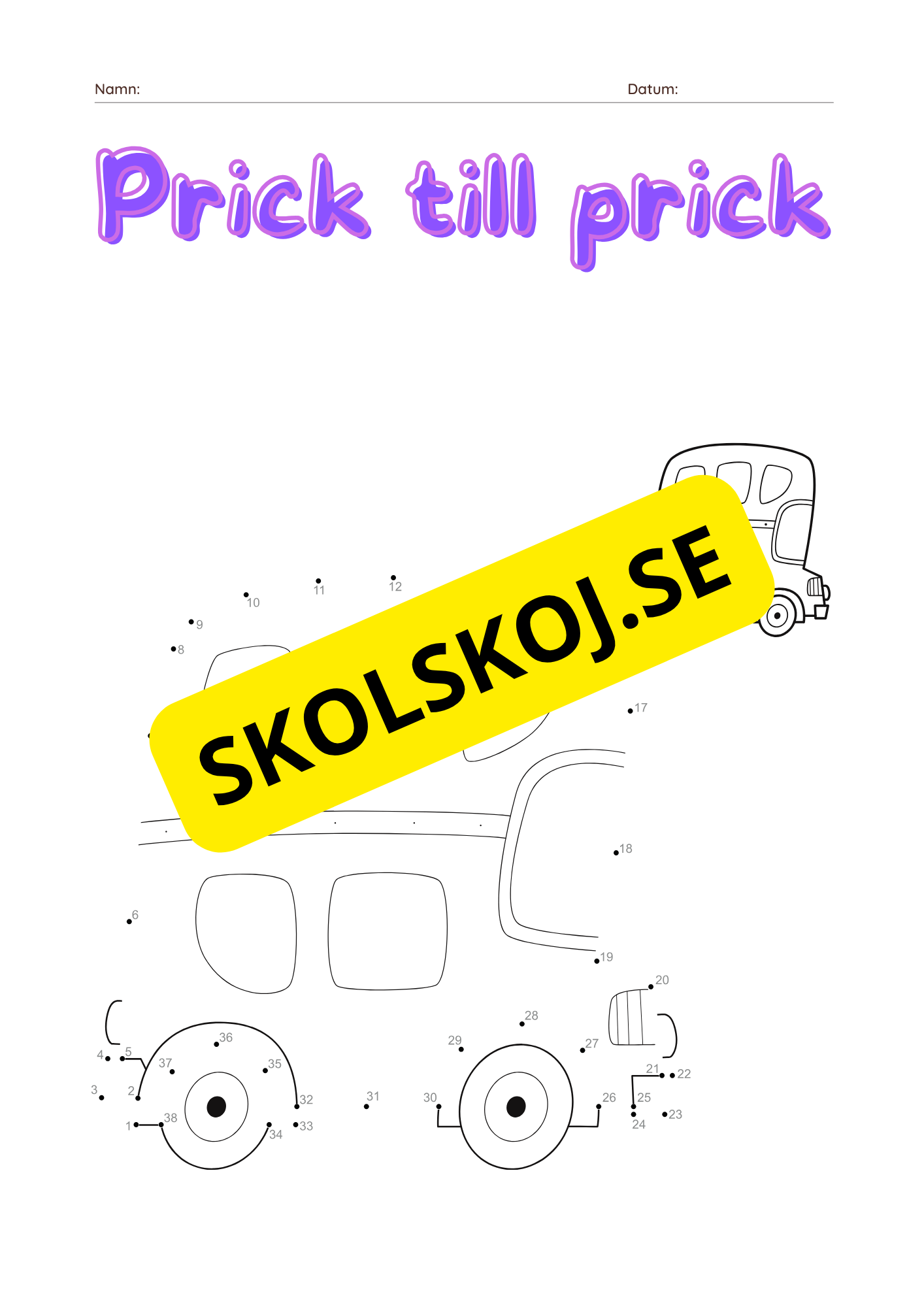 Prick till prick bilder