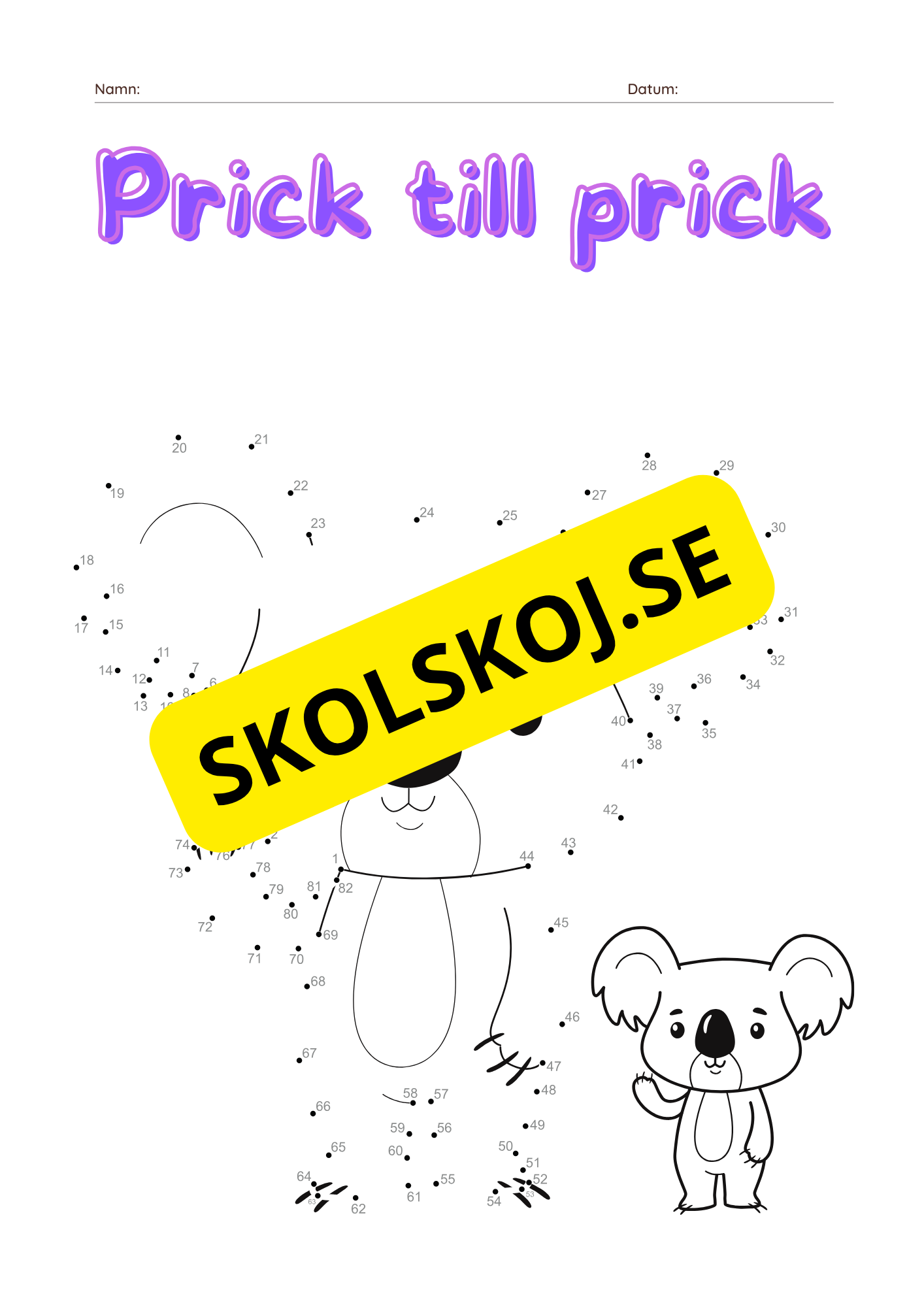 Prick till prick bilder