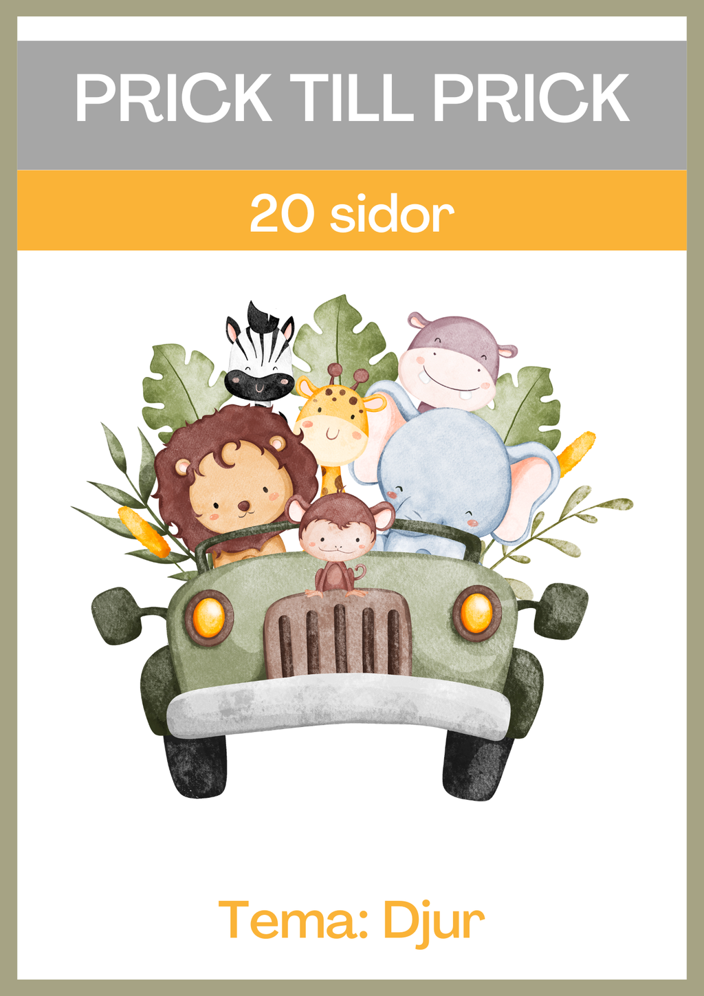 Prick till prick - Tema djur (20 sidor)