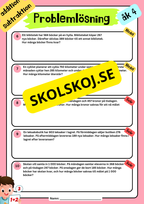 Problemlösning – addition och subtraktion för årskurs 4