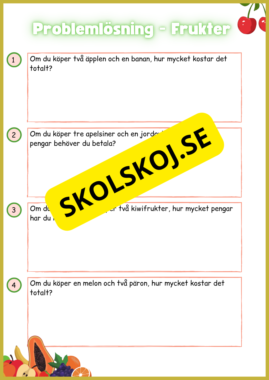 Problemlösning - Frukter