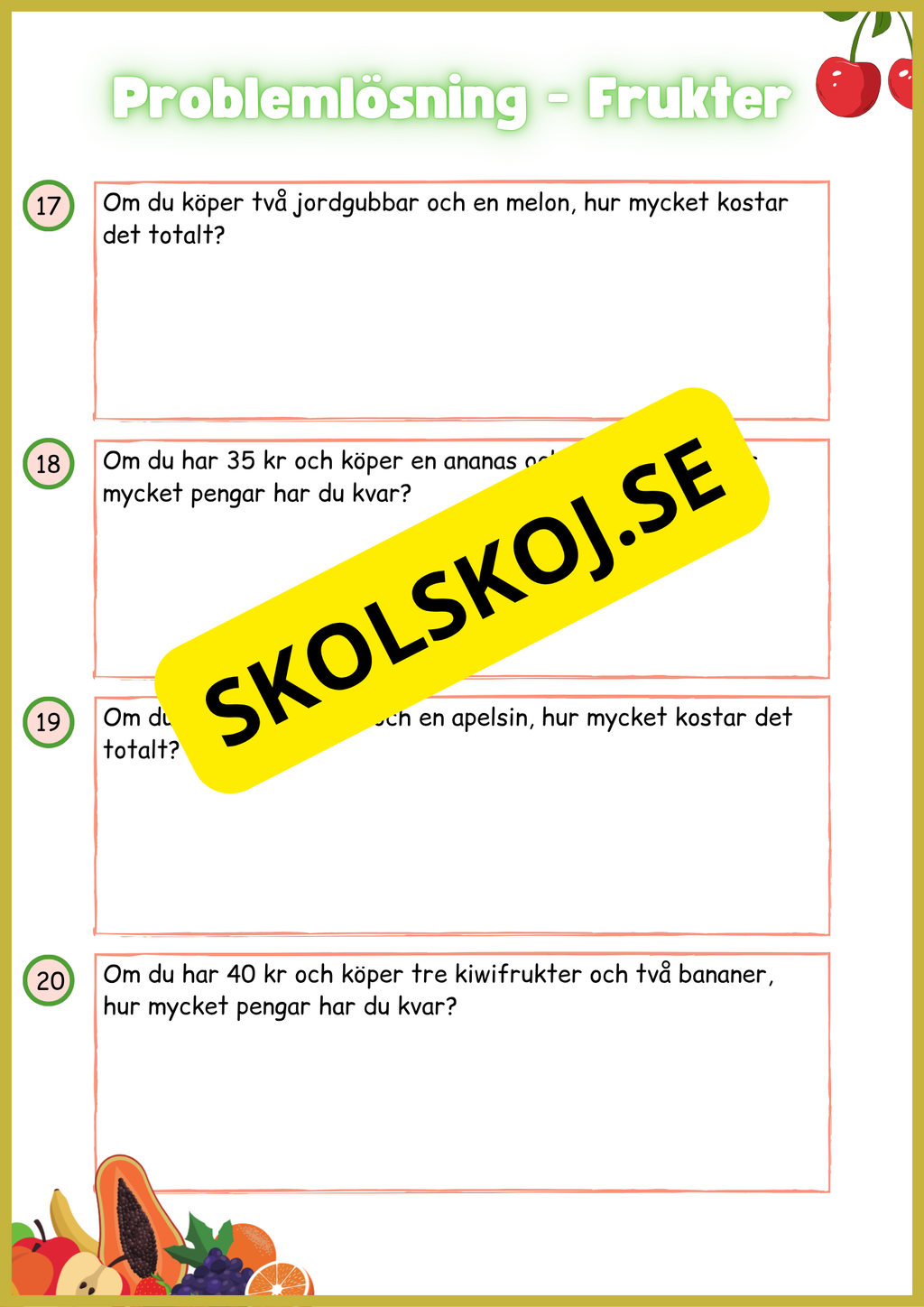 Problemlösning - Frukter