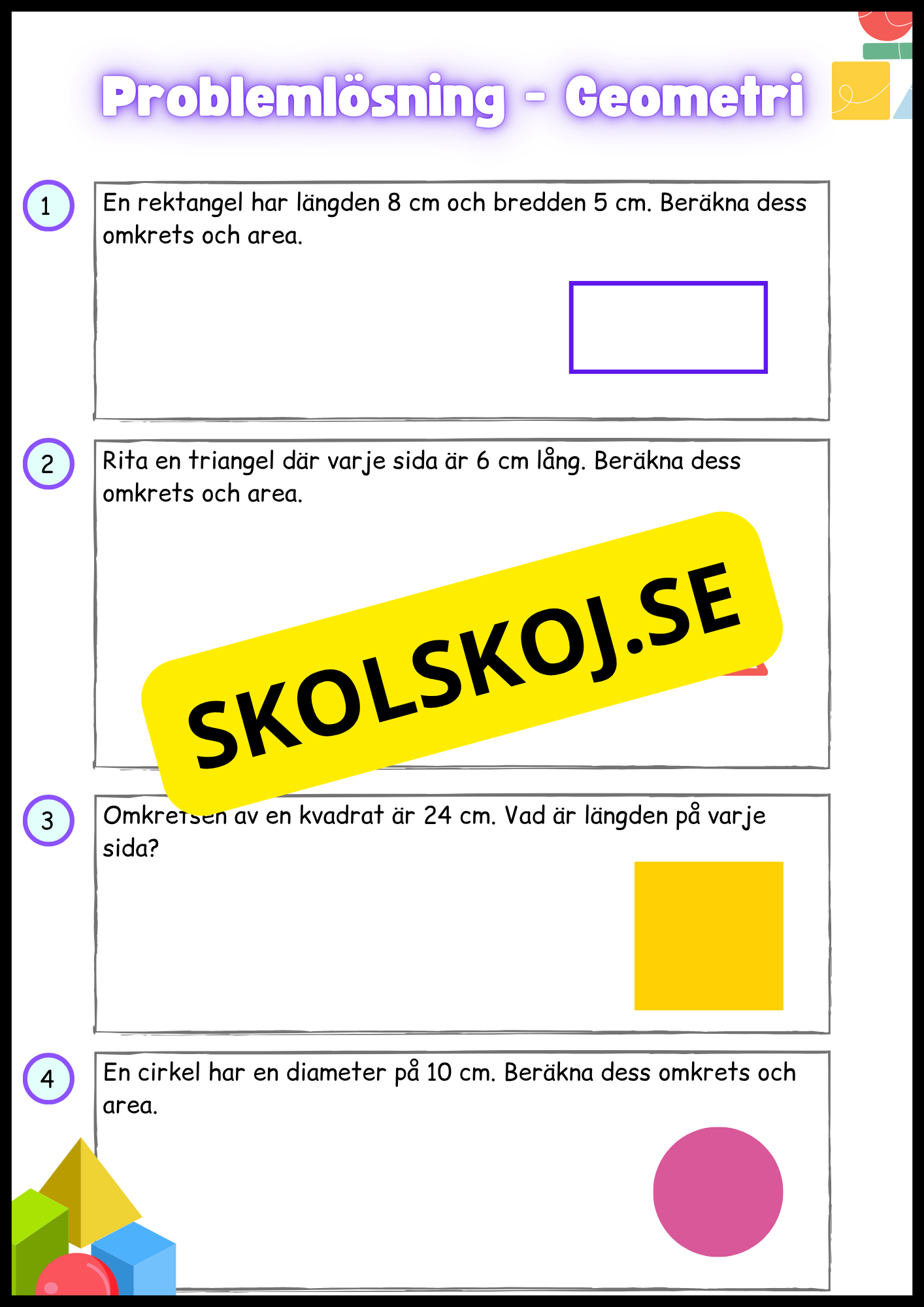 Problemlösning Geometri Årskurs 4 - 6