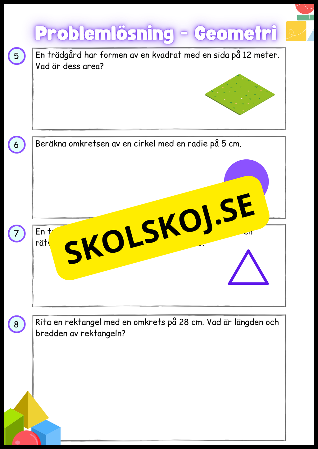 Problemlösning Geometri Årskurs 4 - 6