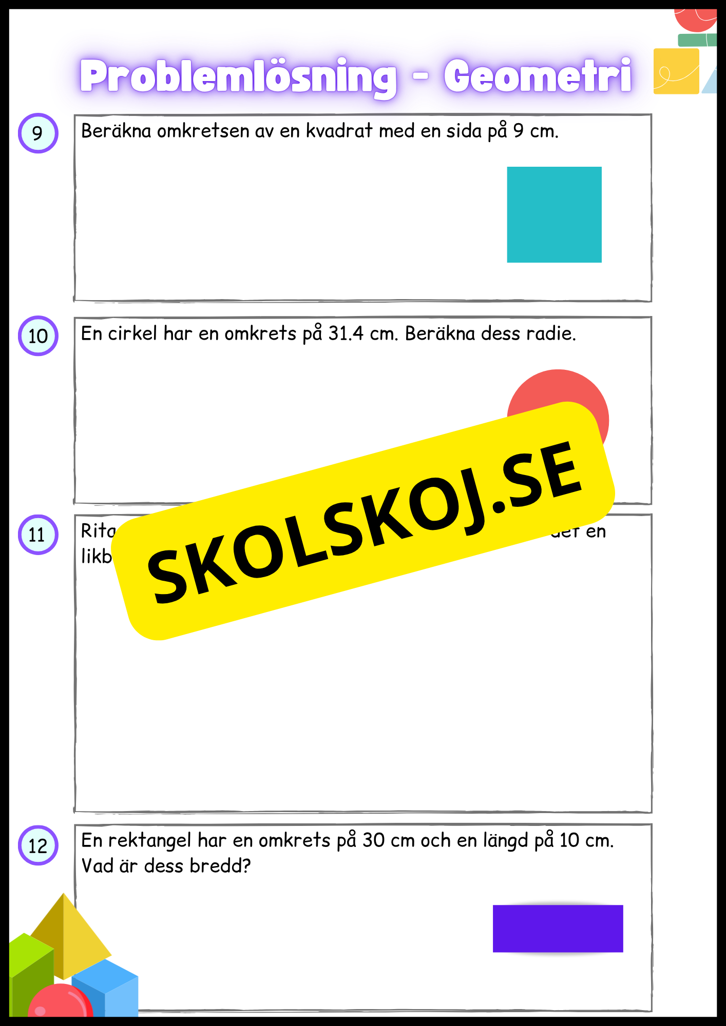 Problemlösning Geometri Årskurs 4 - 6