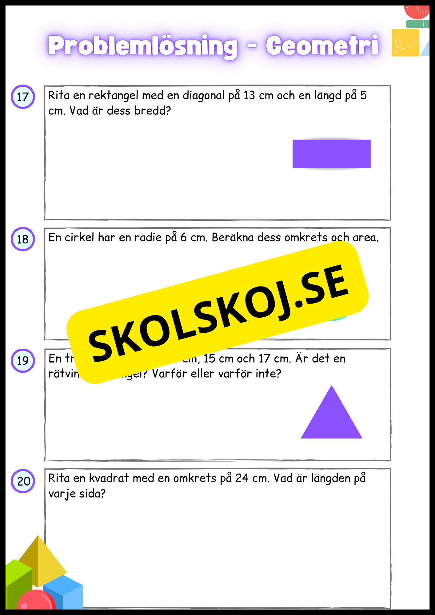 Problemlösning Geometri Årskurs 4 - 6