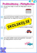 Problemlösning - Multiplikation - Årskurs 3 - 4
